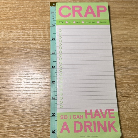 NWT- KNOCK KNOCK Make a List Pad • Notepad Pink and Green Funny - Picture 3 of 4